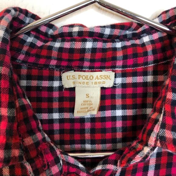 US Polo Assn red checkered gingham plaid shirt - Picture 4 of 5
